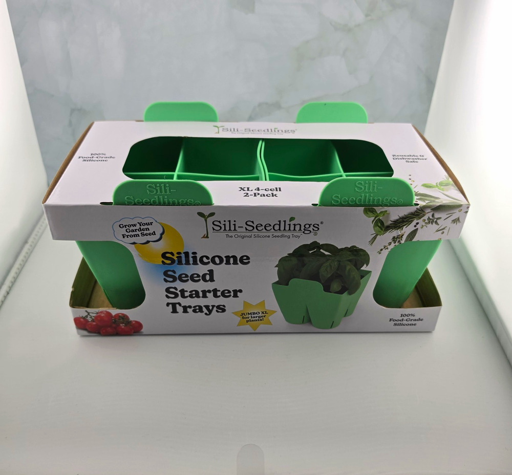 Sili-Seedlings XL 4-Cell Silicone Seed Starter Trays 2-Pack Green DISCONTINUED